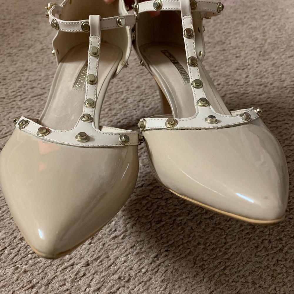 AUDREY BROOKE Rockstud Ankle-Strap Patent Pumps - Picture 5 of 8